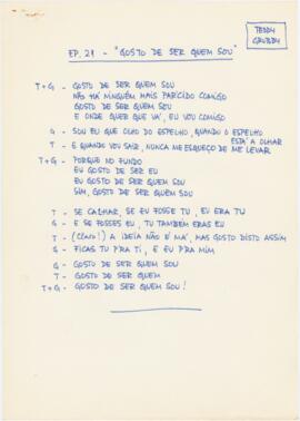 Letra da canção "Ep. 21 - "Gosto de ser quem sou"" + partitura