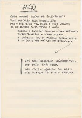 Letra da canção "Tango"