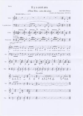 Partitura e letra da canção "Il y a cent ans"