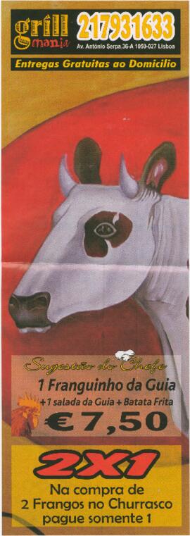 Folheto publicitário da Grill Mania