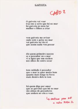 Letra da canção "Gaivota"
