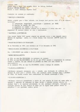 Esboço de contrato de José Mário Branco