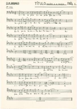 Parte de coro (3ª voz) da canção "Camões e a tença"