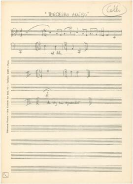 Parte de violoncelo da canção "O Terceiro Amigo"