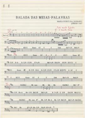 Cifras para baixo da canção "Balada das meias-palavras"