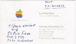 Cartão da Interlog, Informática, SA