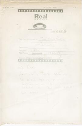 Correspondência entre Rui Simões e José Mário Branco + guião