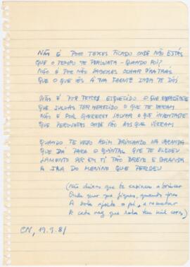 Poema / letra de canção