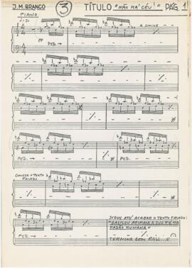 Parte de piano de "Não há céu!"