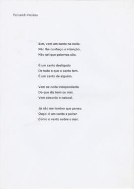 Poema "Sim, vem um canto na noite"