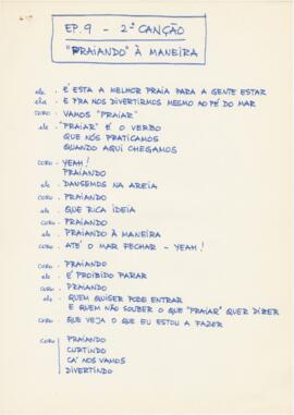 Letra da canção "Ep. 9 - 2ª Canção "Praiando à maneira"" + partitura